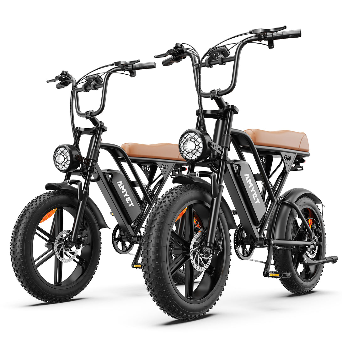 AMYET V9-G60 1000W 20Ah Electric Bike - Brown - AMYET eBikes